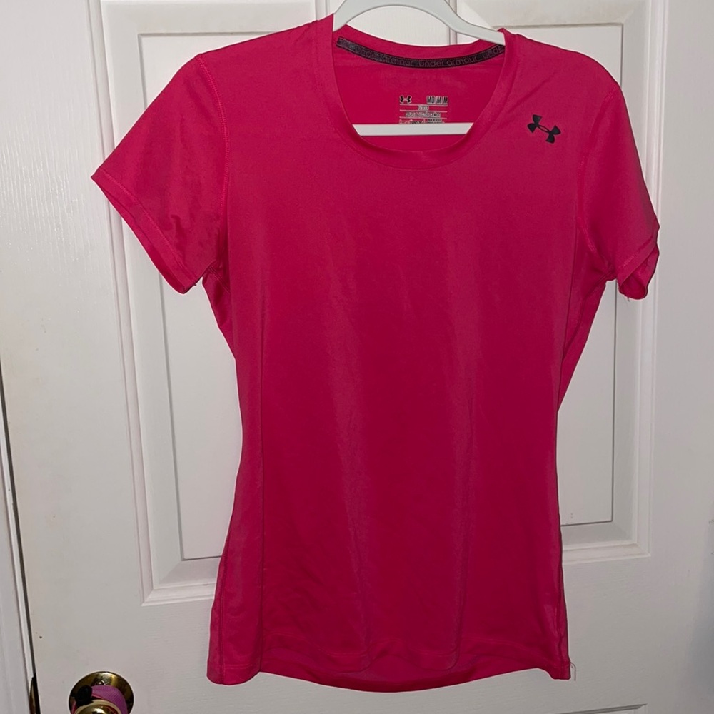 Pink Under Armour Short Sleeve Workout Top